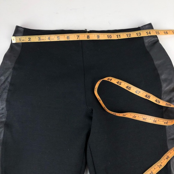 ✅ SOLD! J.Crew Black Leggings with Genuine Leather Trim - Size 6 - Picture 12 of 16